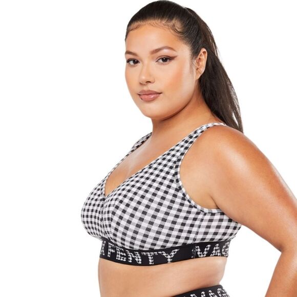 Savage X Fenty Gingham Check'D Out Forever Savage Bralette Size 1X As Is - Picture 2 of 16